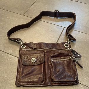 Roots original crossbody purse in chocolate leather